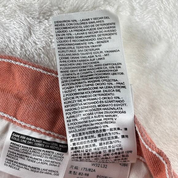 Levi's 501 Jeans Men's 32X32 Button Fly Salmon Coral Red Tab - Picture 10 of 11